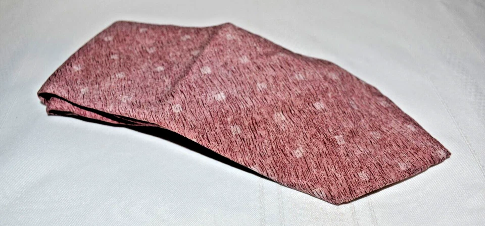 Corbata Geoffrey Beene Marrón Ancha Geométrica 100% Seda Hecha en EE. UU. Foto 4 de 4