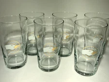 Set Of (6) Goose Island Beer Company Chicago 16 oz Pint Beer Glasses Gold Trim