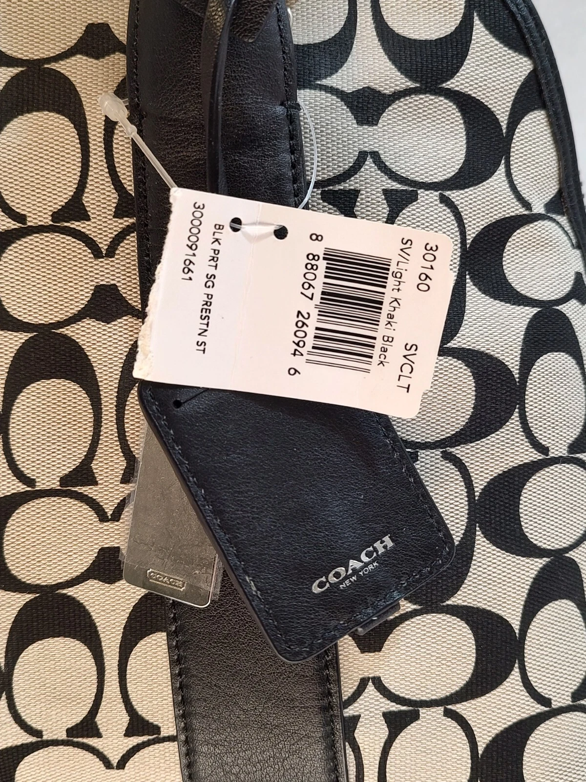 Borsa a mano Coach Bleecker Preston nuova con etichette beige chiaro nera F30160