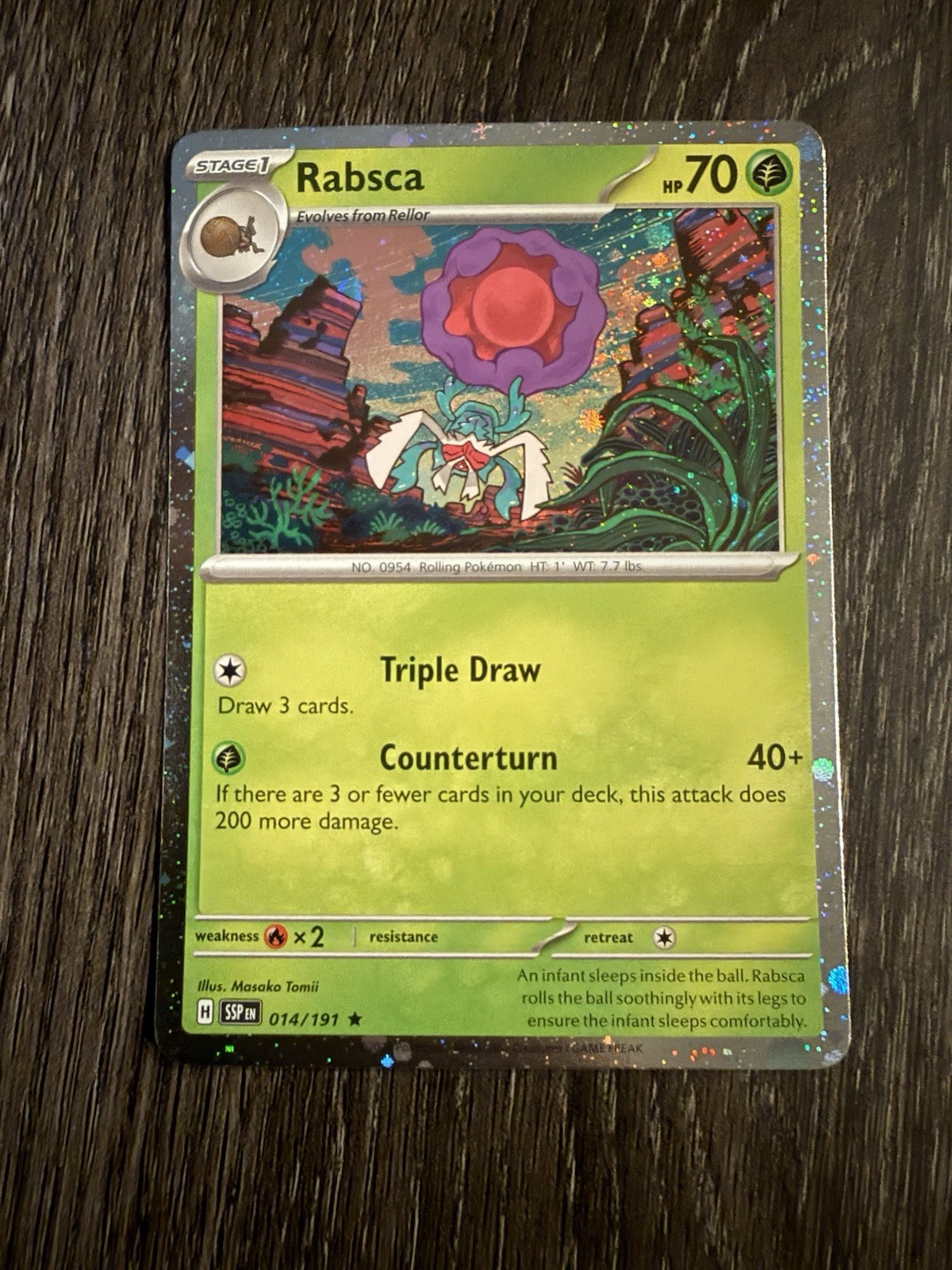Pokemon Rabsca Cosmic Holo Card 14/191 Excellent Condition