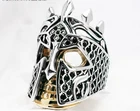 925 Sterling Silver Vintage Mens Warrior Helmet Skull Ring sz 7,8,9