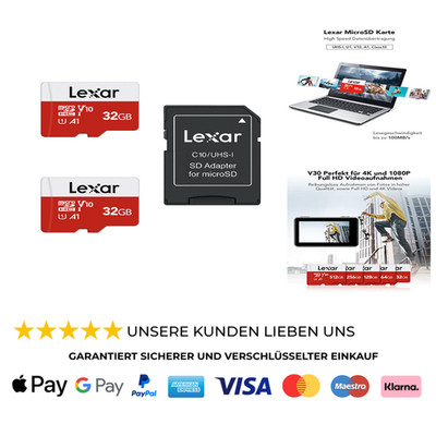 Lexar Micro SD Karte 32GB 2er Pack UHS-I U3 A1 V30