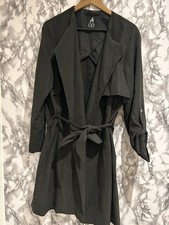 Atmosphere Black Lightweight Duster Trench Coat - Size UK 18 - VGC
