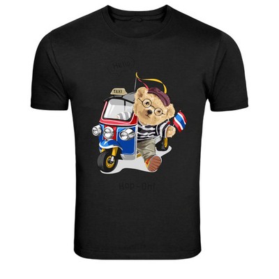 Hop On Tuk Tuk Teddy Bear Travel Graphic T-Shirt