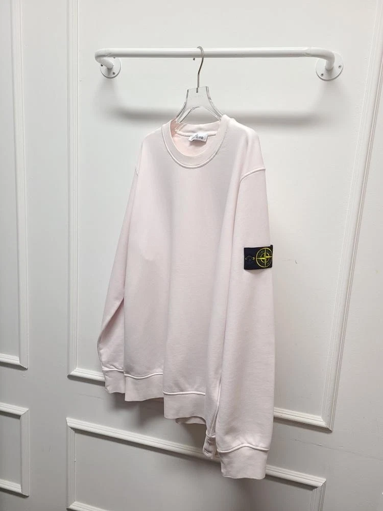 Felpa Stone Island rosa chiaro 13° anniversario patch logo 22SS 129185266