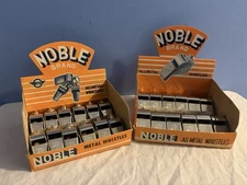 Lot of 24 Vintage Noble Japan Police Whistles in Display Box  2 Boxes of 12 NOS