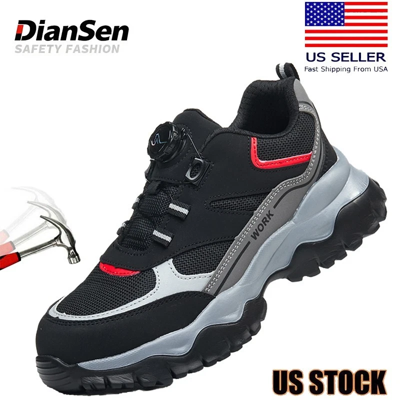 Mens Work Boots Steel Toe Safety Shoes Indestructible Non Slip Boots Size8-12