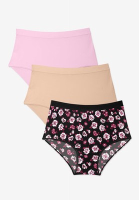Catherines Plus Size Cotton/Spandex Panty 3-Pack