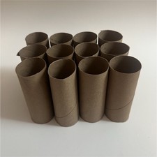 Lot of 12 Cardboard Rolls 4.5 Inch Brown Craft Tubes
