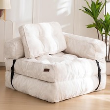 Folding Sofa Bed, L-Shaped Convertible Sofa Foldable Sleeper Couch with Pillo...