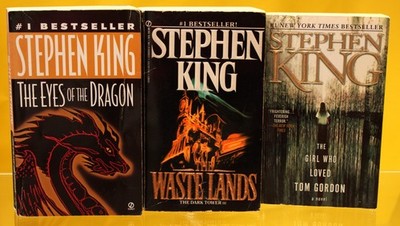 Stephen King Lot 3 First Print Paperbacks Eyes Dragon Waste Lands Tom Gordon VTG