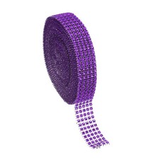 1"x10 Yard Crystal Rhinestones Mesh Ribbon Light Purple 4mm 