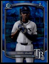 2025 Bowman Chrome Sapphire Warel Solano #BCP-225 1st Tampa Bay Rays
