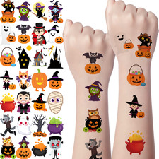 54pcs Temporary Tattoo Waterproof Long-lasting Body Stickers Ghost Pumpkin
