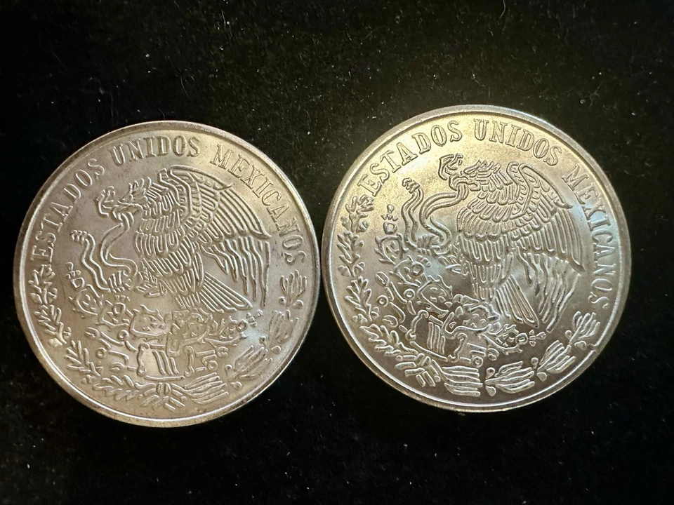 2 Monedas de Plata José Morelos de 100 Pesos Cien de México 1978, Brillantes Sin Circular Foto 2 de 2