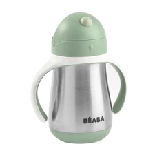 BEABA Stainless Steel Sippy Cup Spill Proof Straw Toddler Cup 8oz Insulated