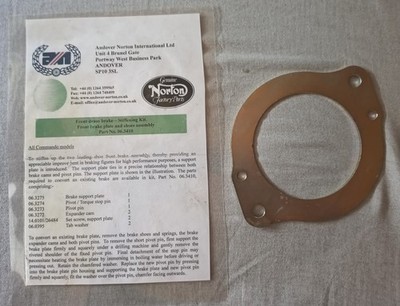 NORTON Vorderbremse VersteifungsPLATTE (!) tls drum brake COMMANDO Roadholder 