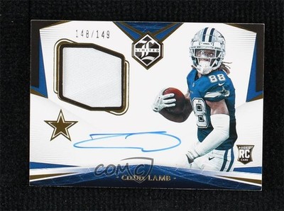 2020 Panini Limited 148/149 CeeDee Lamb #105 RPA Rookie Patch Auto RC 0dj0