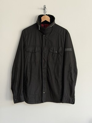 Barbour Wachsjacke Baumwolle schwarz leicht Herren Large