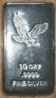 10 oz .9999 Silver Factory Sealed American Bald Eagle Poured Mint Silver Bar