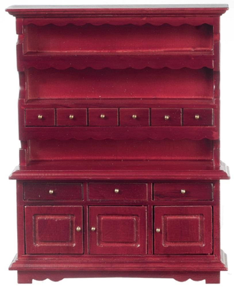Dolls House Mahogany Wood Dresser Cabinet Miniature Kitchen Dining Furniture