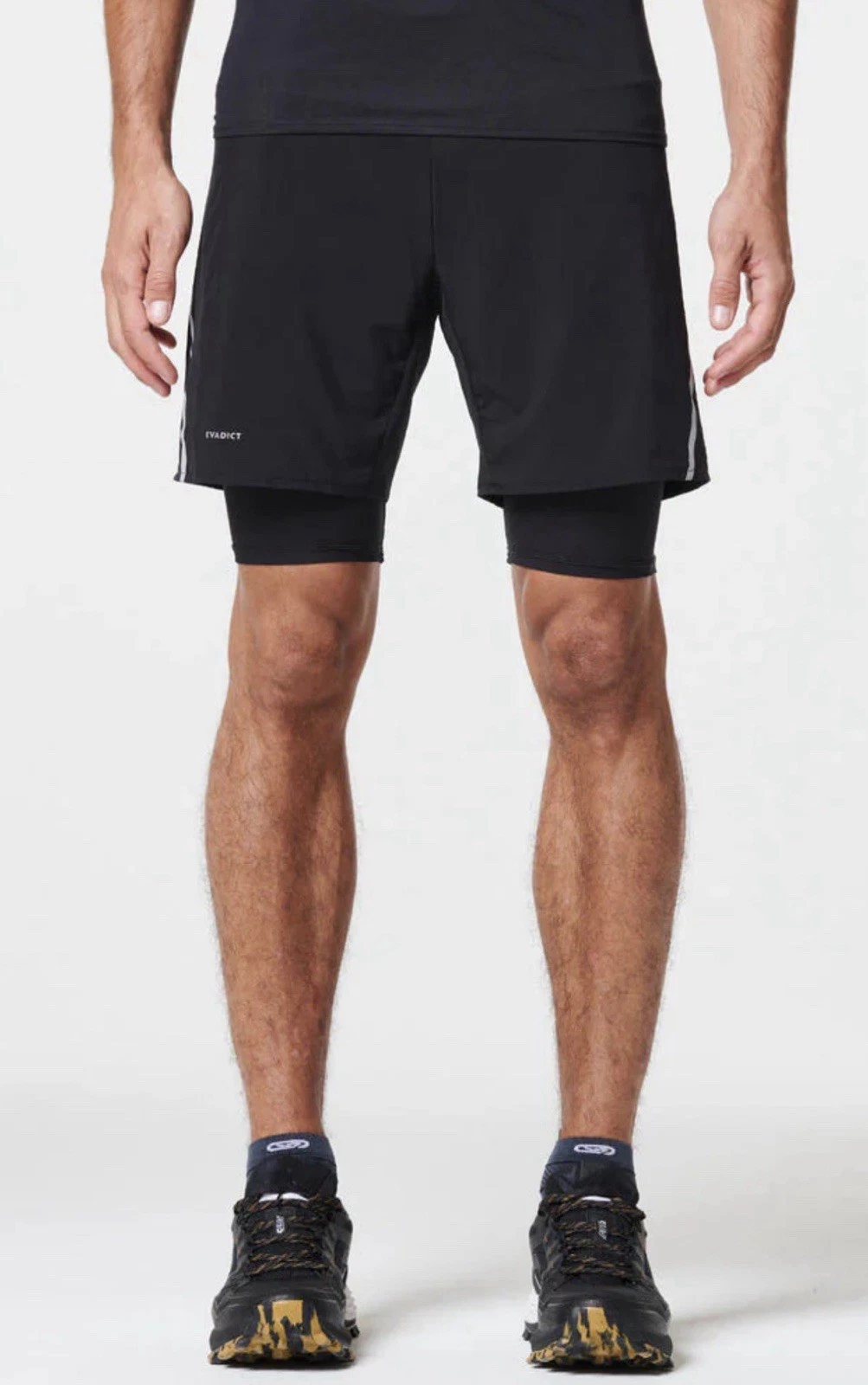 Evadict Men’s S 2 in 1 Black Comfort Trail Running Shorts w/Tights 7” Athletic
Opens in a new window