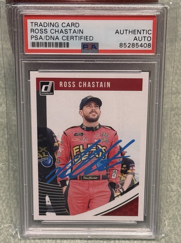 Ross Chastain 2019 Panini Donruss Racing Signed Card PSA/DNA Authentic NASCAR