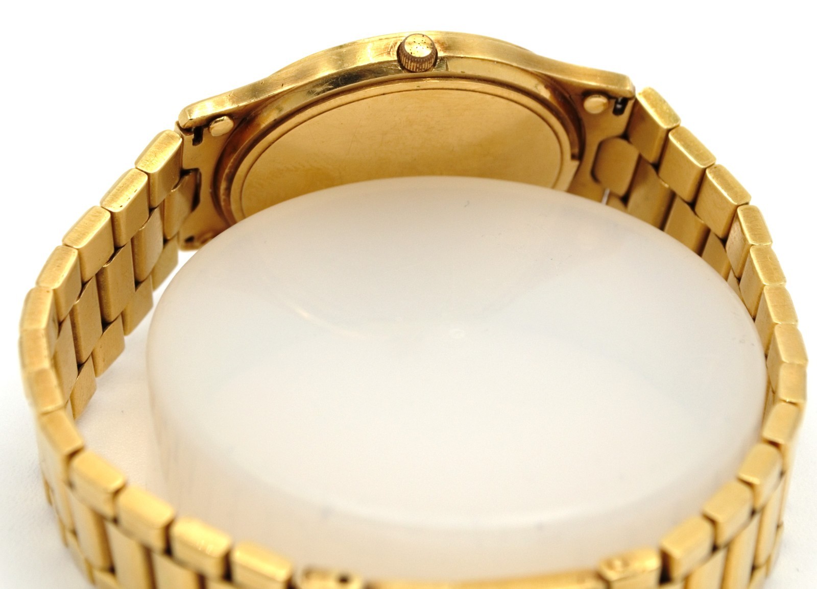 Vintage Solid 18K Yellow Gold Omega Seamaster Quartz Watch 33 mm, 70.41g, Papers image 8