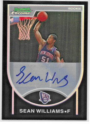Sean Williams 2007 Bowman Chrome #155 Auto Rookie Black Refractor (RC) SN# 55/99