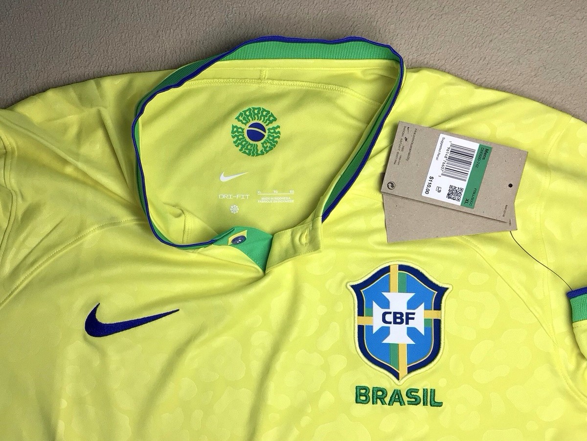 New $110 Mens XL Nike Brazil World Cup 2022-23 Home No-Stars