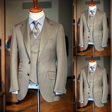 3Pcs Men Suits Business Tuxedos Formal Evening Jacket Casual Stylish Blazer Coat