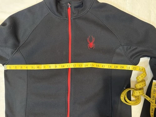 Spyder Constant Sweater Fleece Jacket Full Zip Mens L Black Red Mid Weight  Exc image 10