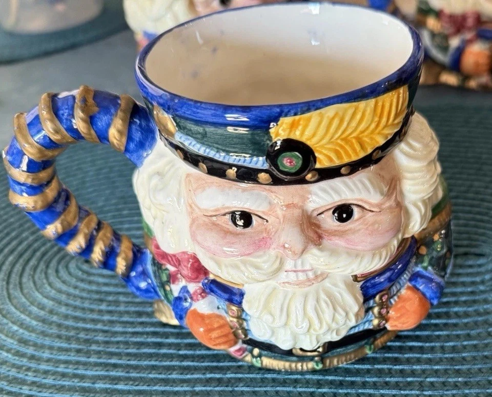 Set of 3 Houston Harvest Santa Christmas Mugs Nutcracker Hand Painted Holiday - Image 2 of 4