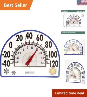 Indoor/Outdoor 8-Inch Static Cling Thermometer - Bold Display for Easy Reading