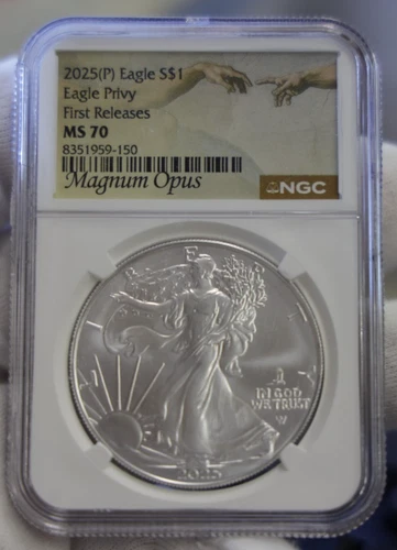 2025P American Silver Eagle - Eagle Privy NGC MS70 Magnus Opus 1st Rel.