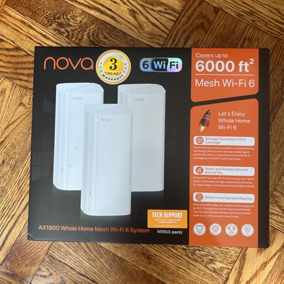 Tenda AX1800 Mesh WiFi 6 System Nova MX6Pro - 6000 Sq.ft WiFi Coverage 3 Pack