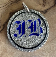 1800’s Love Token Fancy Letter Enamel Coin JB Flowers