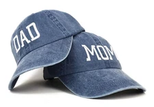 Capital Mom and Dad Pigment Dyed Couple 2 Pc Cap Set - Navy - Navy