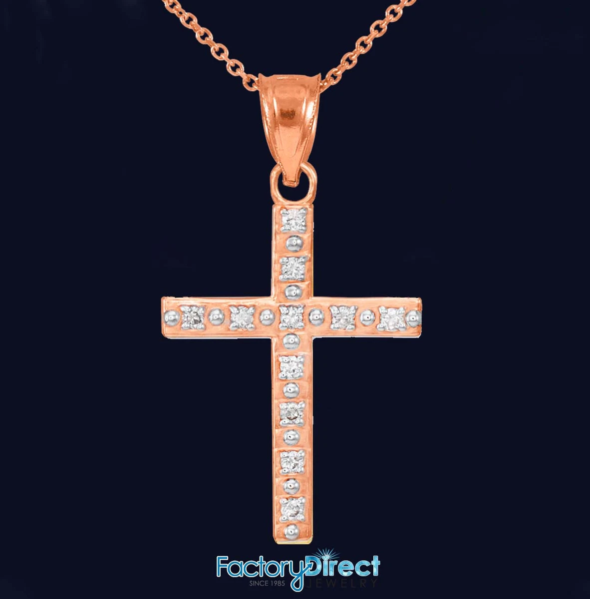 Rose gold chain with deals cross