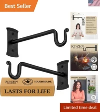 Elegant Wrought Iron Plant Hangers - Heavy Duty 2 Pack for Indoor/Outdoor Use