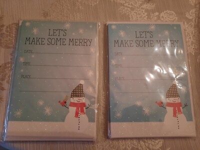 Hallmark Let's Make Some Merry Snowman Christmas Invitations Package of 10 x2
