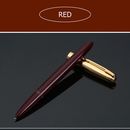 Pluma estilográfica clásica Hero 616 gorra dorada barril rojo vintage con capucha pluma escritura fina - Imagen 4 de 8
