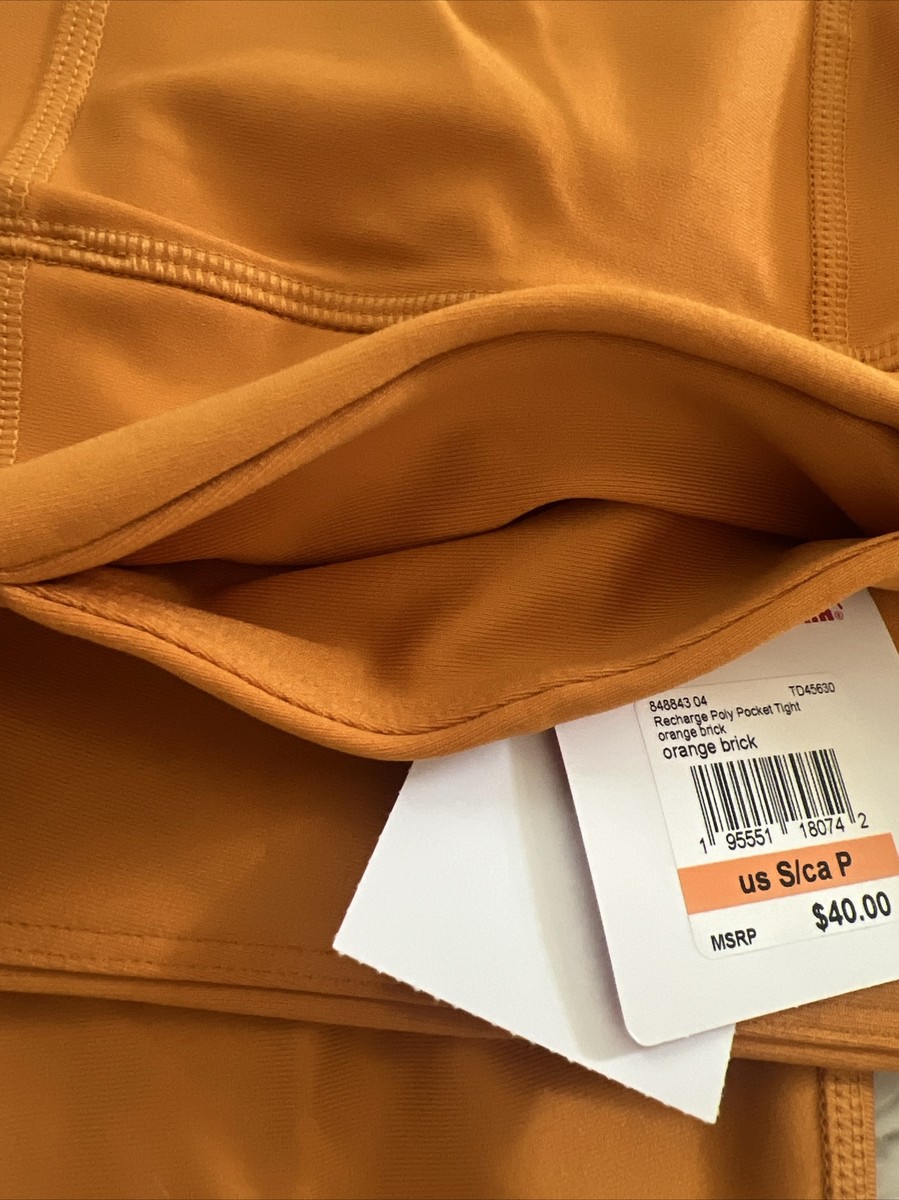 PUMA Sz S Women's Recharge Poly Pocket Tight Leggings Orange Brick
