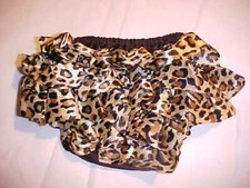 New BABY BLOOMERS Leopard Print Ruffle diaper cover Small 6-12 month Shorts Pant