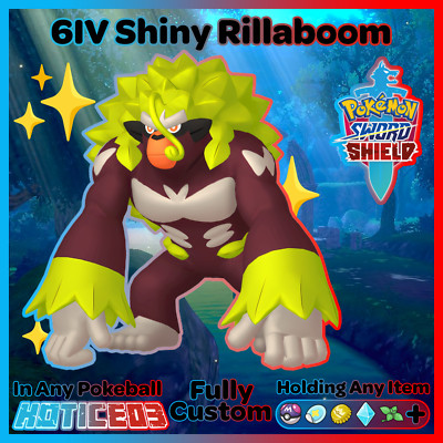 Pokemon Sword and Shield RILLABOOM  Shiny  6IV GMAX Grassy Surge EVs +MasterBall