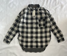 NWT: Tea Collection Girls Size 8 Double Weave Easy Shirt Checkered Plaid