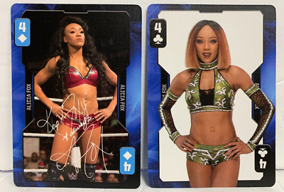 PAIR 2019 ALICIA FOX Wrestling Playing WWE Card Women's Evolution Aquarius