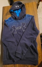 Under Armour Boy's ColdGear Threadborne Loose Hoodie Blue Size Youth XL