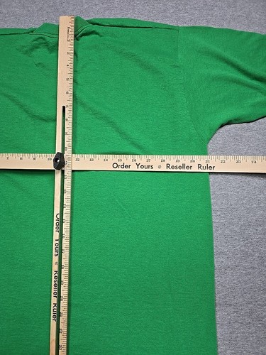 Vintage Fruit of the Loom Shirt Mens Large Green T shirt Small Chest Design - Picture 12 of 14