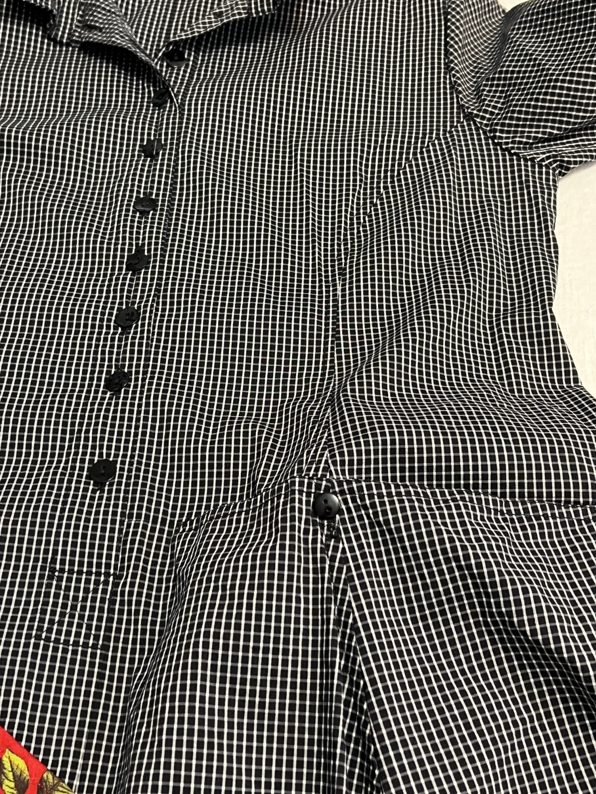 John Mark Small Mixed Print Button Down Parchwork… - image 5